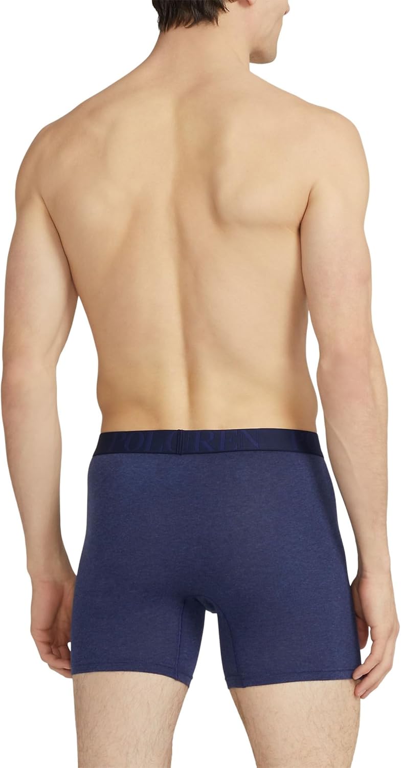 Мужские трусы-боксеры классического кроя POLO RALPH LAUREN, комплект из 3 пар, Spring Navy Heather/Andover Heather/Indigo Player Camo — фото 3