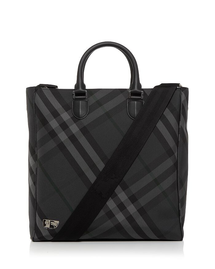 

Сумка-тоут в клетку Burberry Grid Heritage, серый