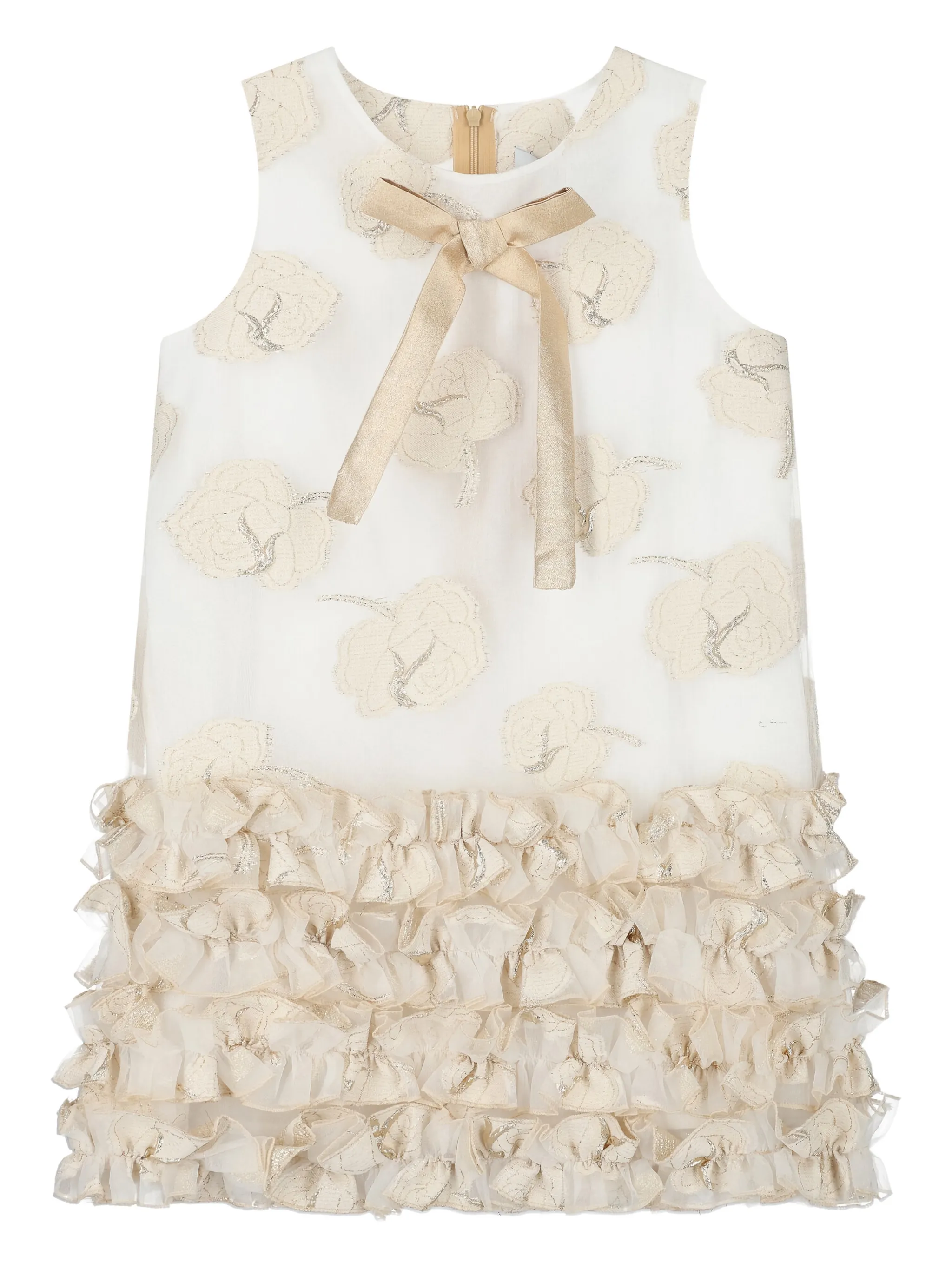 

Жаккардовое платье с оборками Mama Luma Kids, белый