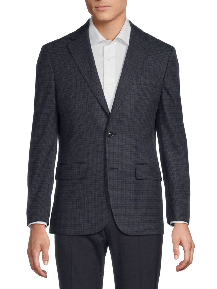 

Эластичный клетчатый блейзер современного кроя Tommy Hilfiger, цвет Navy Brown