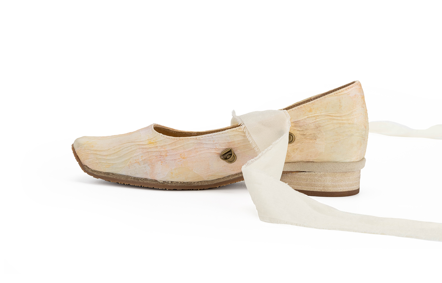 'BAISHE:FUSHENG'DIANYINGLIANNMINGKUAN x Mary Jane Shoes Женские абрикосовые туфли Bian Fumao, Apricot