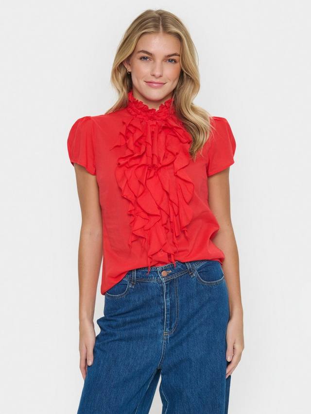 

Рубашка с рюшами от tilli с коротким рукавом Saint Tropez, цвет Flame Scarlet