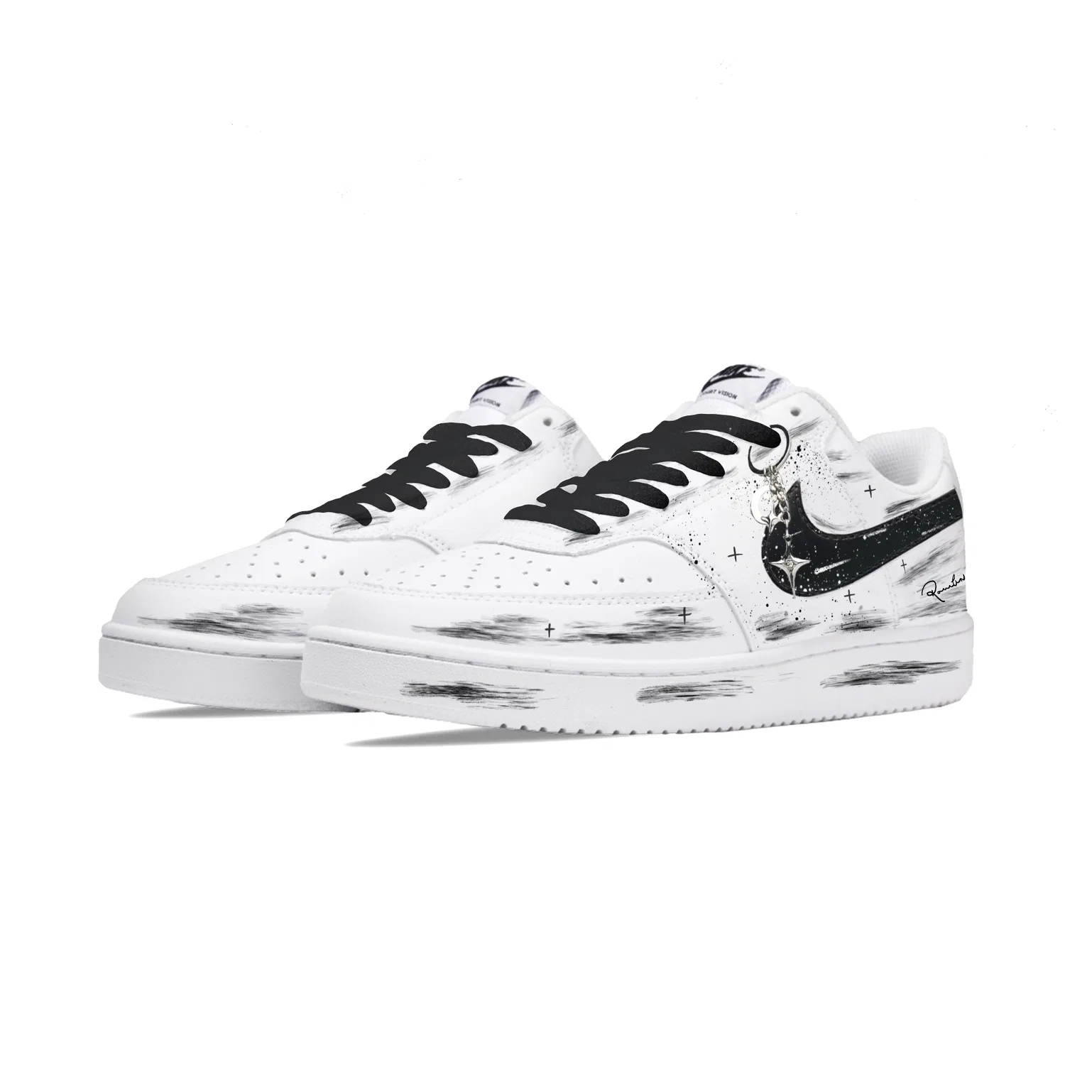 Кроссовки Nike Court Vision 1 Low Black White — фото 4
