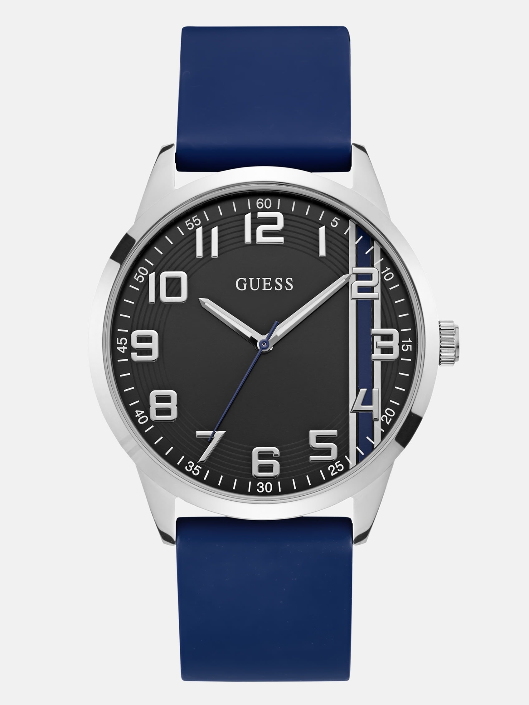 

Аналоговые часы серебристого цвета Guess Factory, серебряный/темно-синий