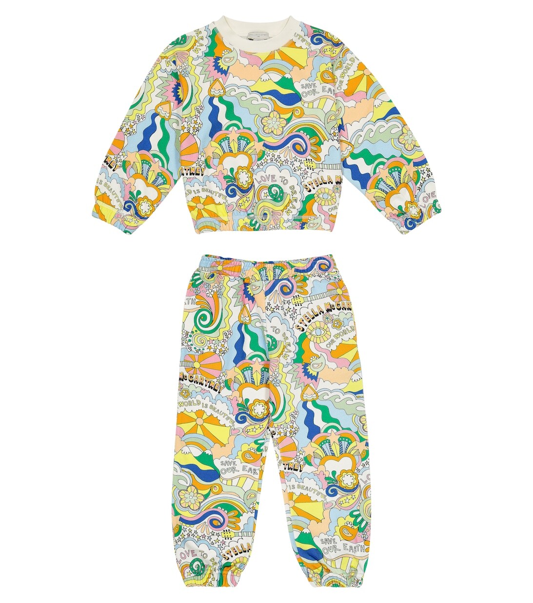 

Хлопковая толстовка и спортивные штаны с принтом Stella McCartney Kids, разноцветный