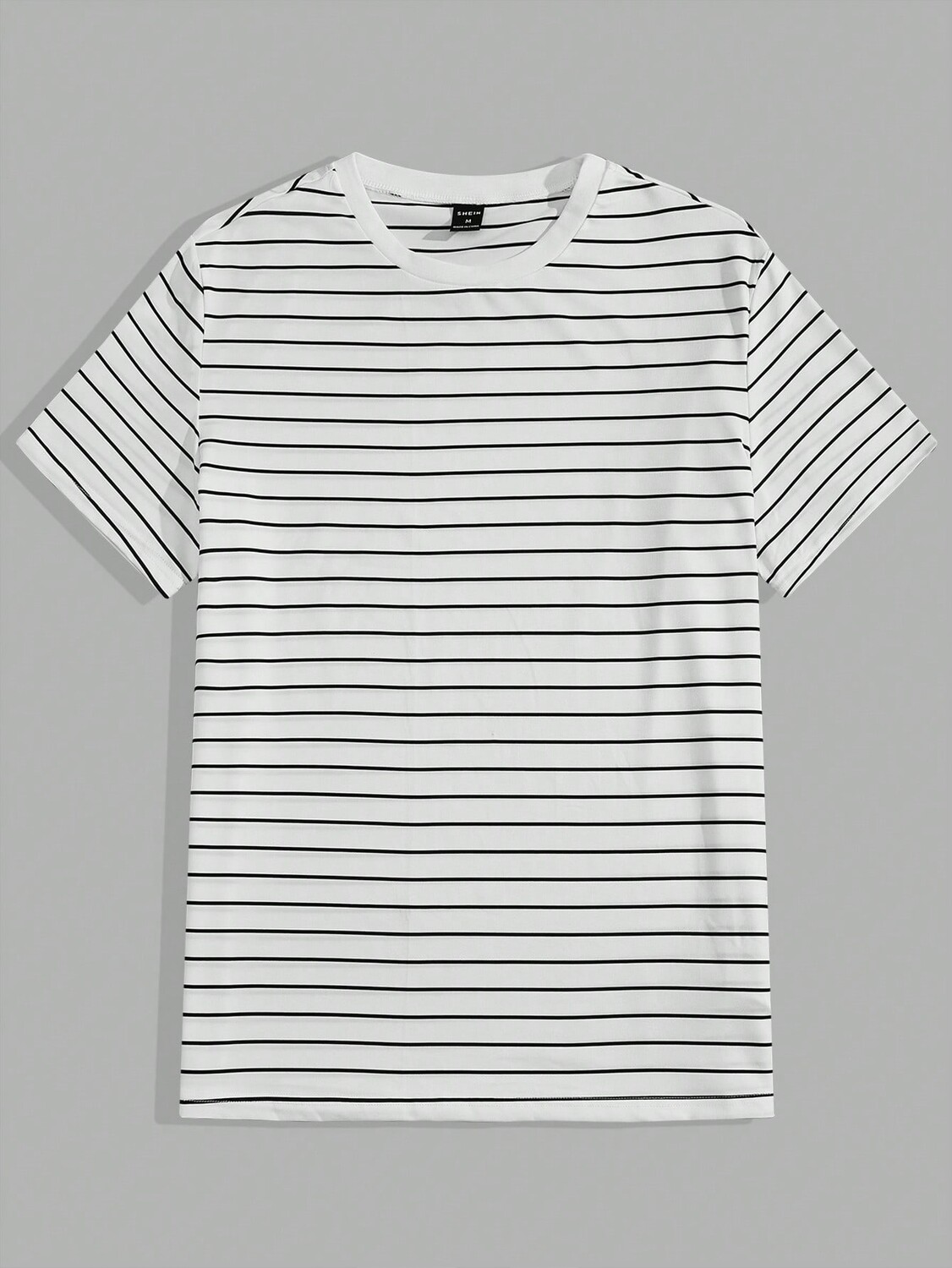 

Мужская трикотажная футболка Manfinity Hypemode, в полоску, круглый вырез, короткие рукава, белый цвет