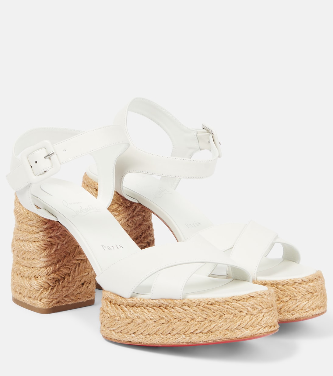 Кожаные эспадрильи Calakala 70 Christian Louboutin, белый