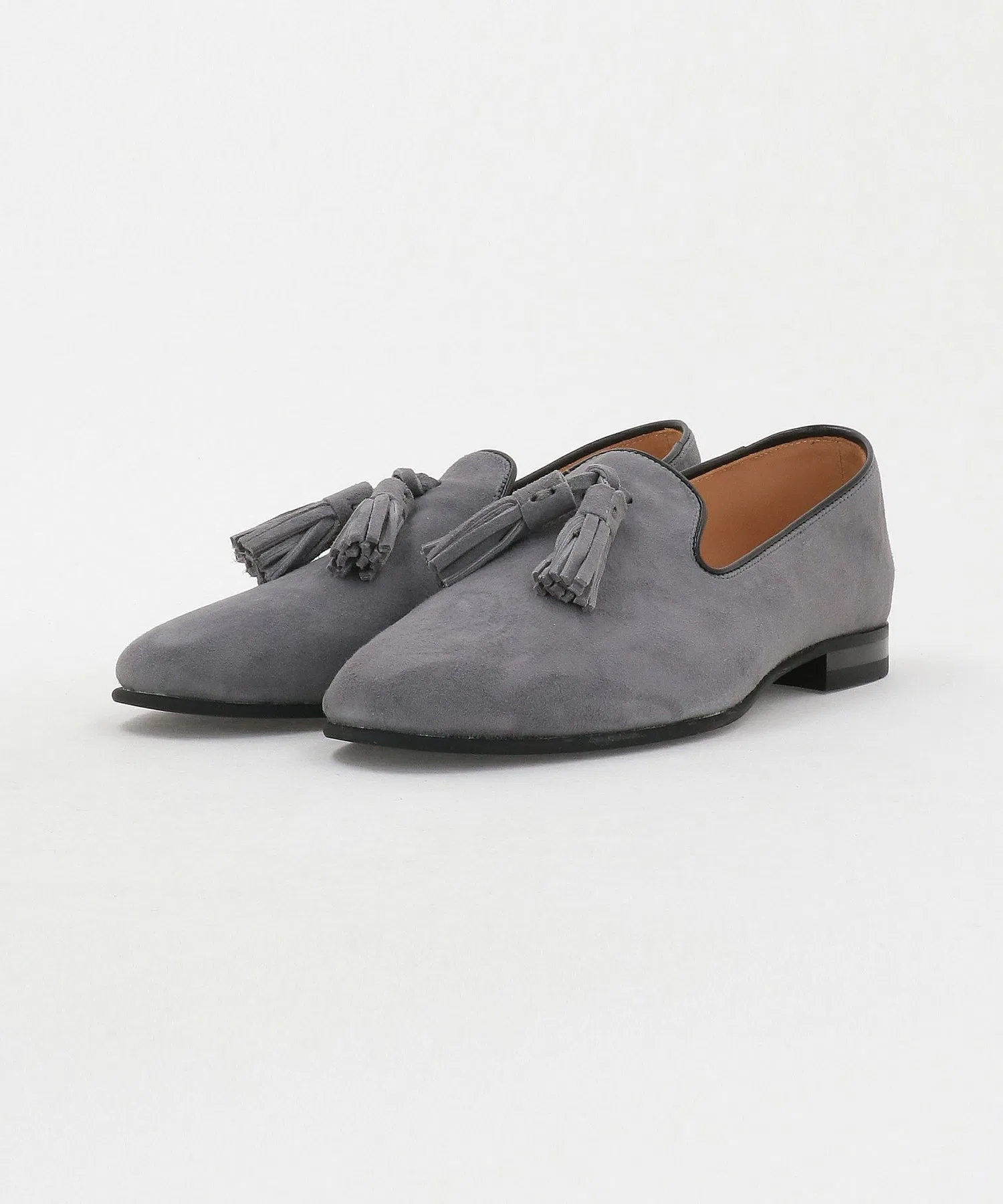 Мужские туфли-лоферы UNITED ARROWS с кисточками тёмно-серые — фото 2