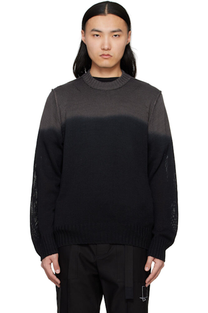 

Черно-серый вязаный свитер Garment Dye sacai
