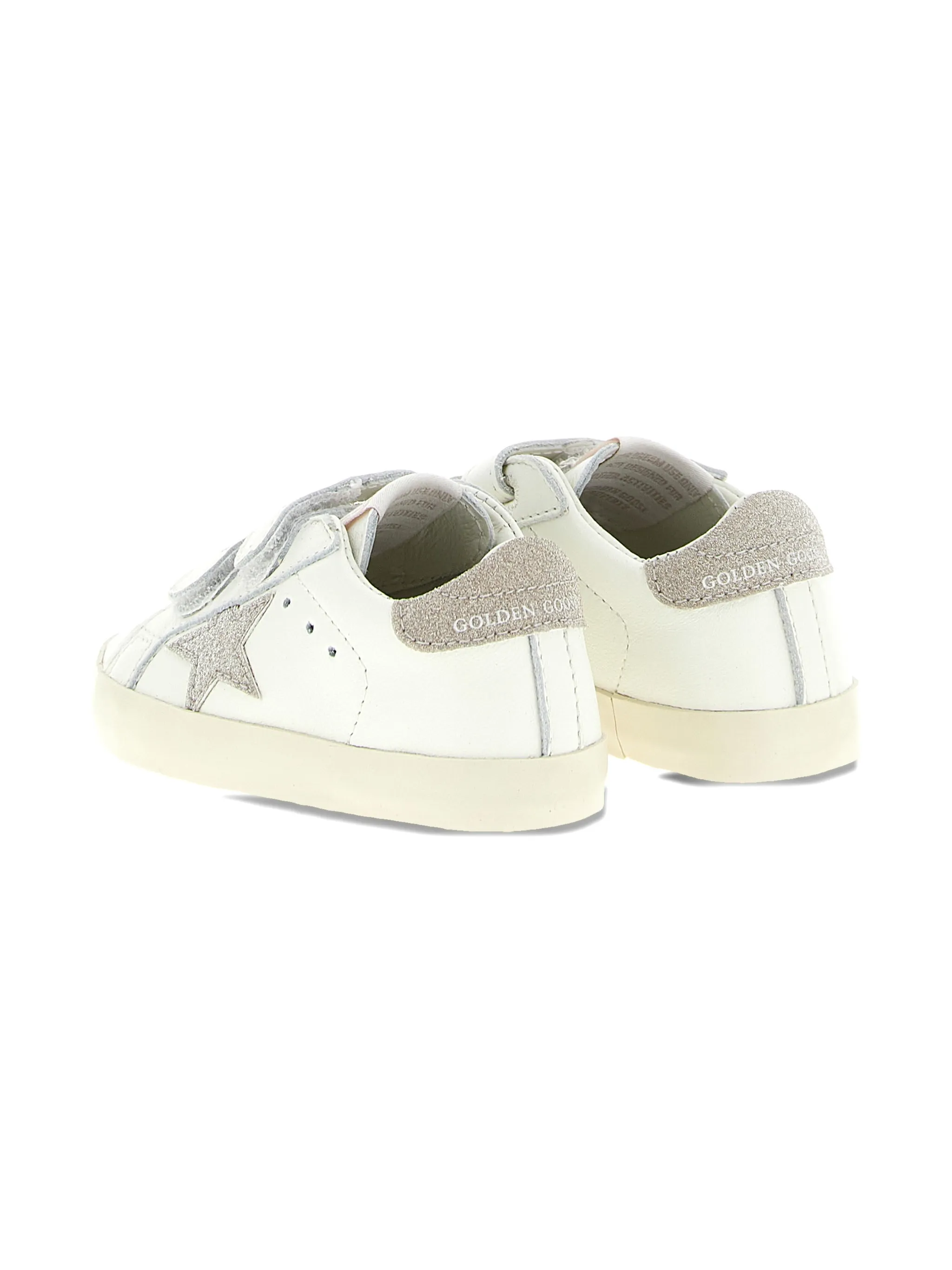 Олдскульные кожаные кроссовки на блестящем каблуке Golden Goose Kids, белый — фото 2