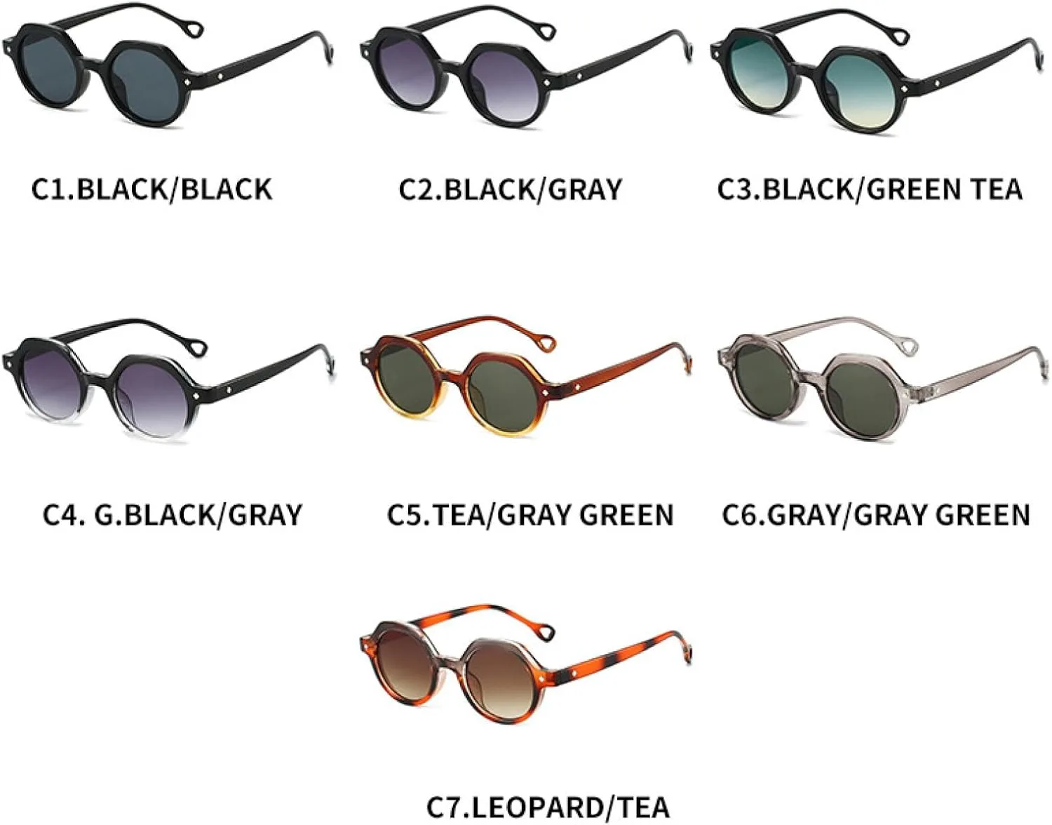 

Солнцезащитные очки с защитой UV400 | Круглые заклепки, панк-леопардовый принт | Для женщин и мужчин, для занятий спортом на открытом воздухе и вождения DSVIGF, Tea