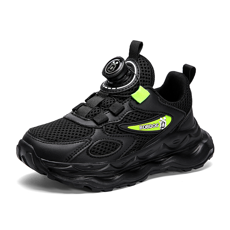 

Нескользящие и дышащие низкие кроссовки для детей BOBDOG, черный