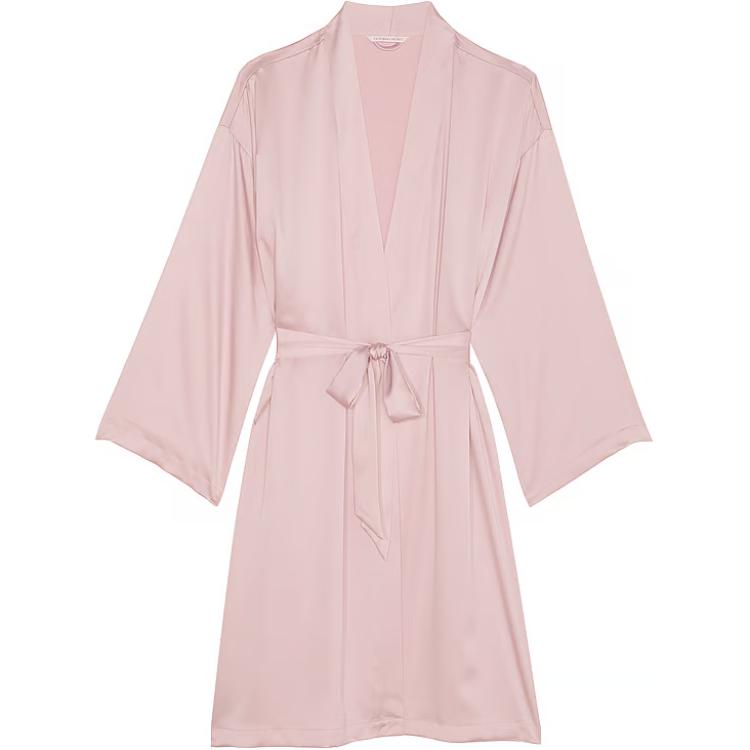 

Victoria's Secret Сатиновая миди-пеньюар/CHALK ROSE пижамный халат женский розовый