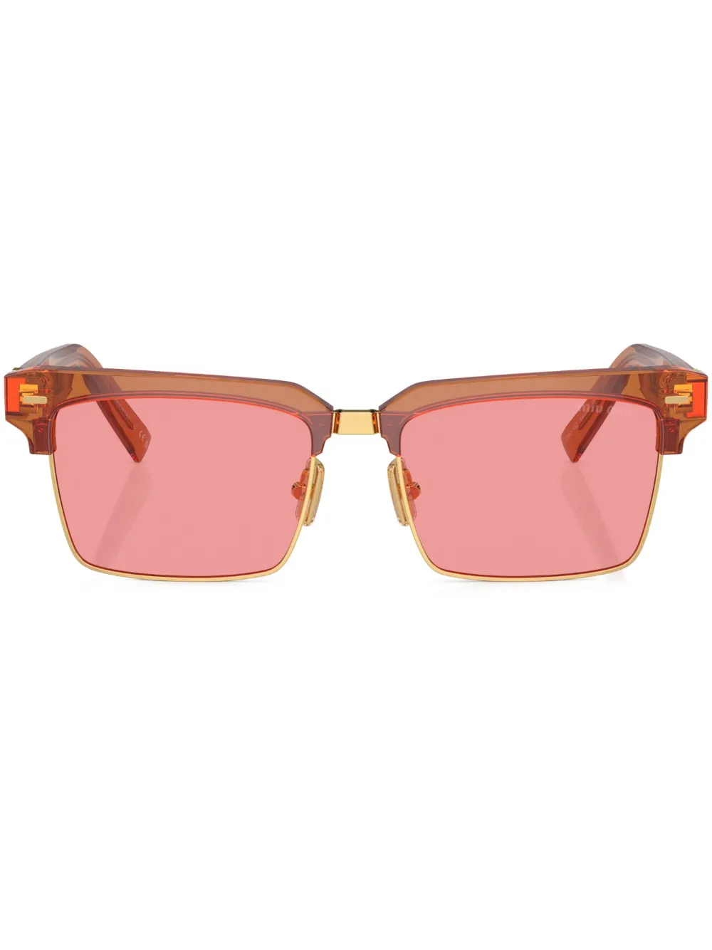 

Солнцезащитные очки в квадратной оправе с логотипом Miu Miu Eyewear, коричневый
