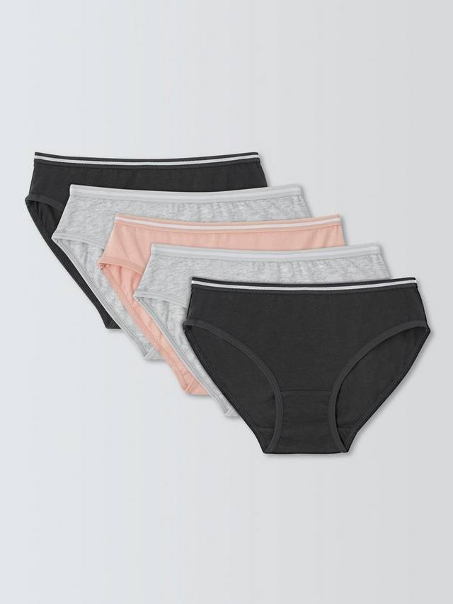 

Детские однотонные бикини-трусики John Lewis, Pack of 5, Black/Multi