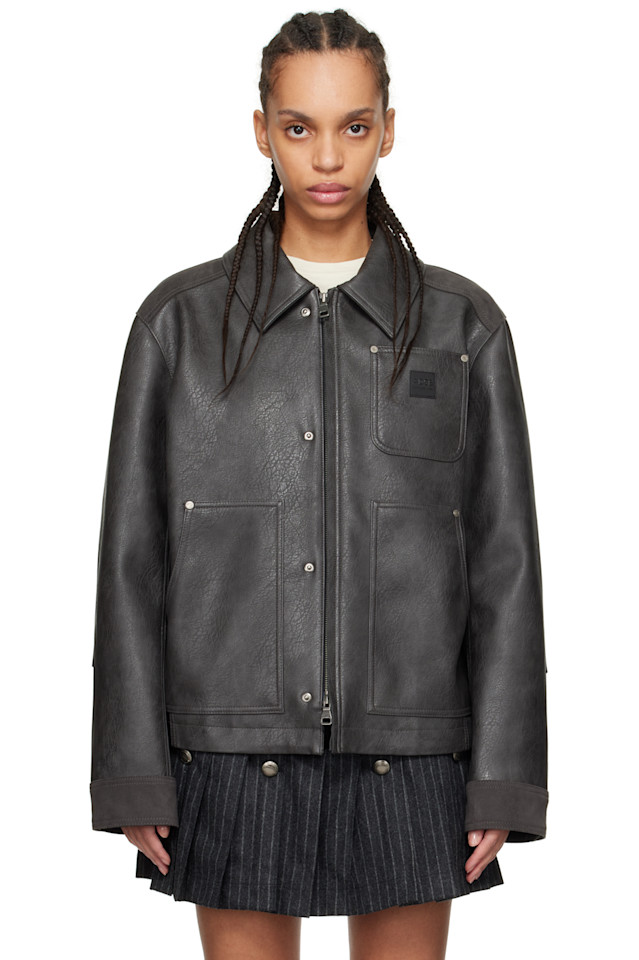 

Куртка плотника из искусственной кожи Andersson Bell, серый