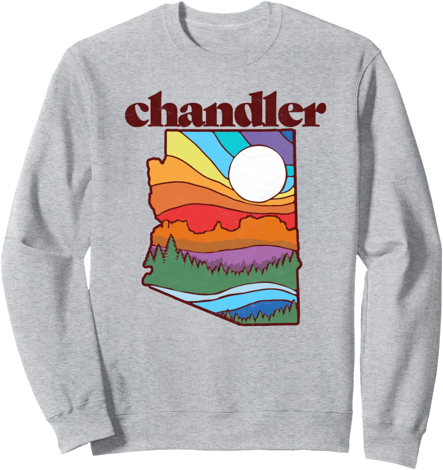 

Винтажная толстовка с графическим рисунком на тему природы, Чандлер, Аризона Nature Rush Retro Arizona Outdoor Thread, серый