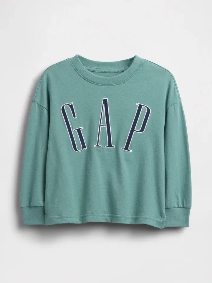 Лонгслив с принтом GAP, бирюзовый