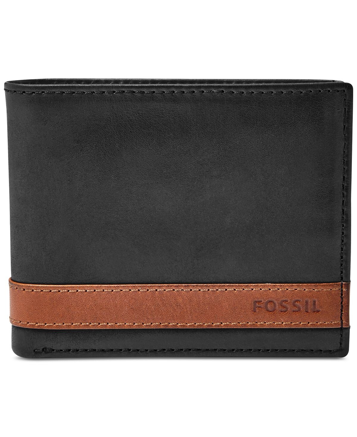 

Мужской кожаный кошелек Quinn Bifold с откидной крышкой и откидной крышкой Fossil