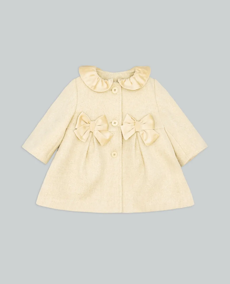 

Детское пальто из сукна с бархатными лентами Fina Ejerique, синий