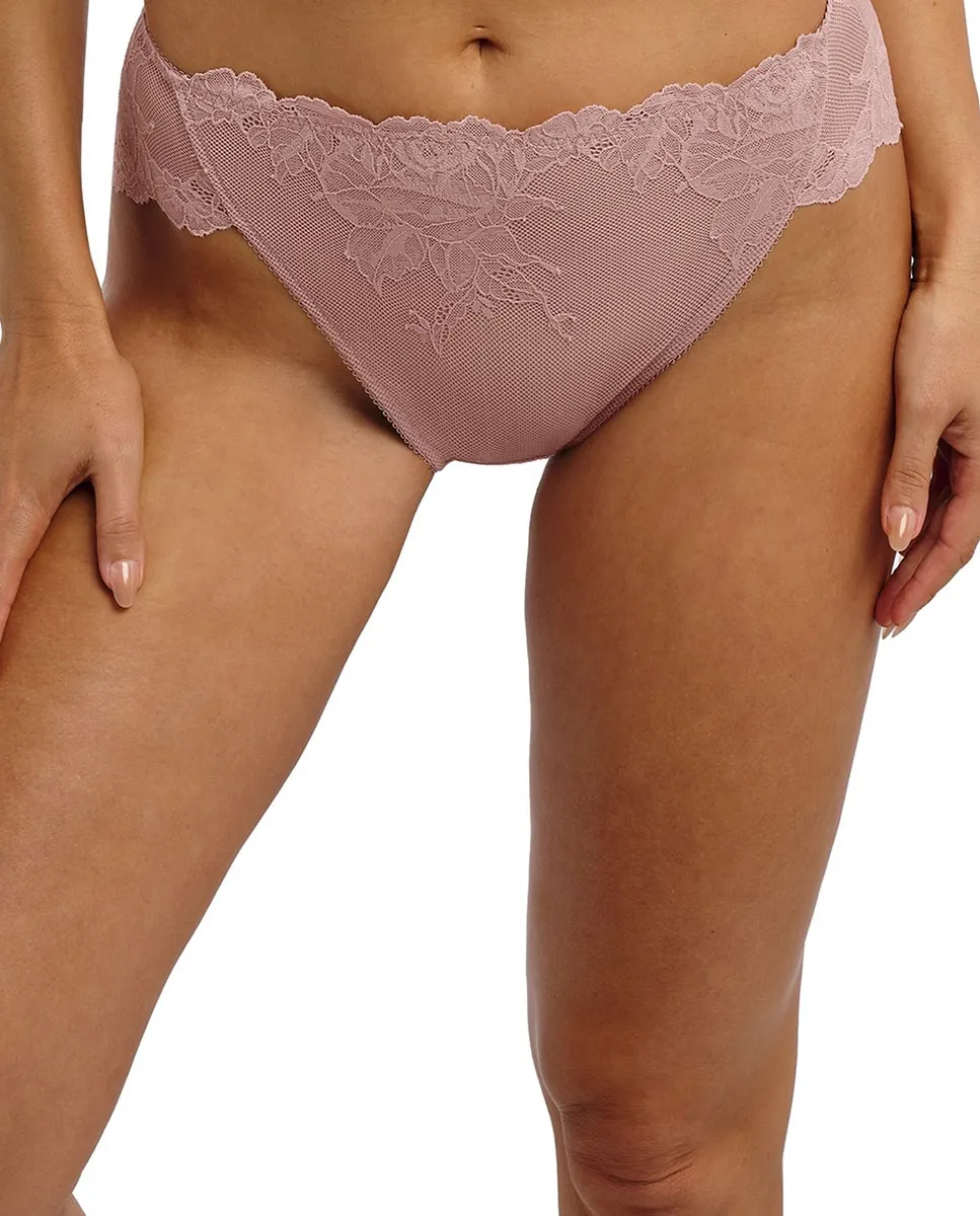 

Трусики средней посадки с цветочным кружевом спереди и гладкие сзади - соблазн Wacoal, черный