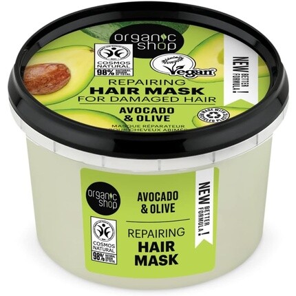 

Маска для волос Экспресс-восстановление с авокадо и медом 250мл, Organic Shop