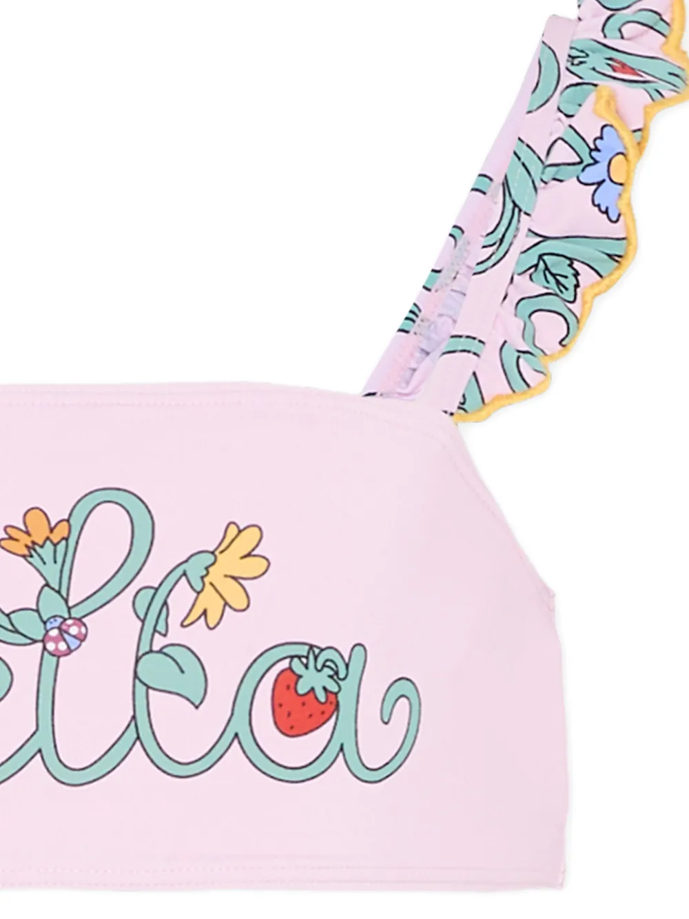 Бикини с цветочным принтом и оборками Stella Mccartney Kids, розовый — фото 3