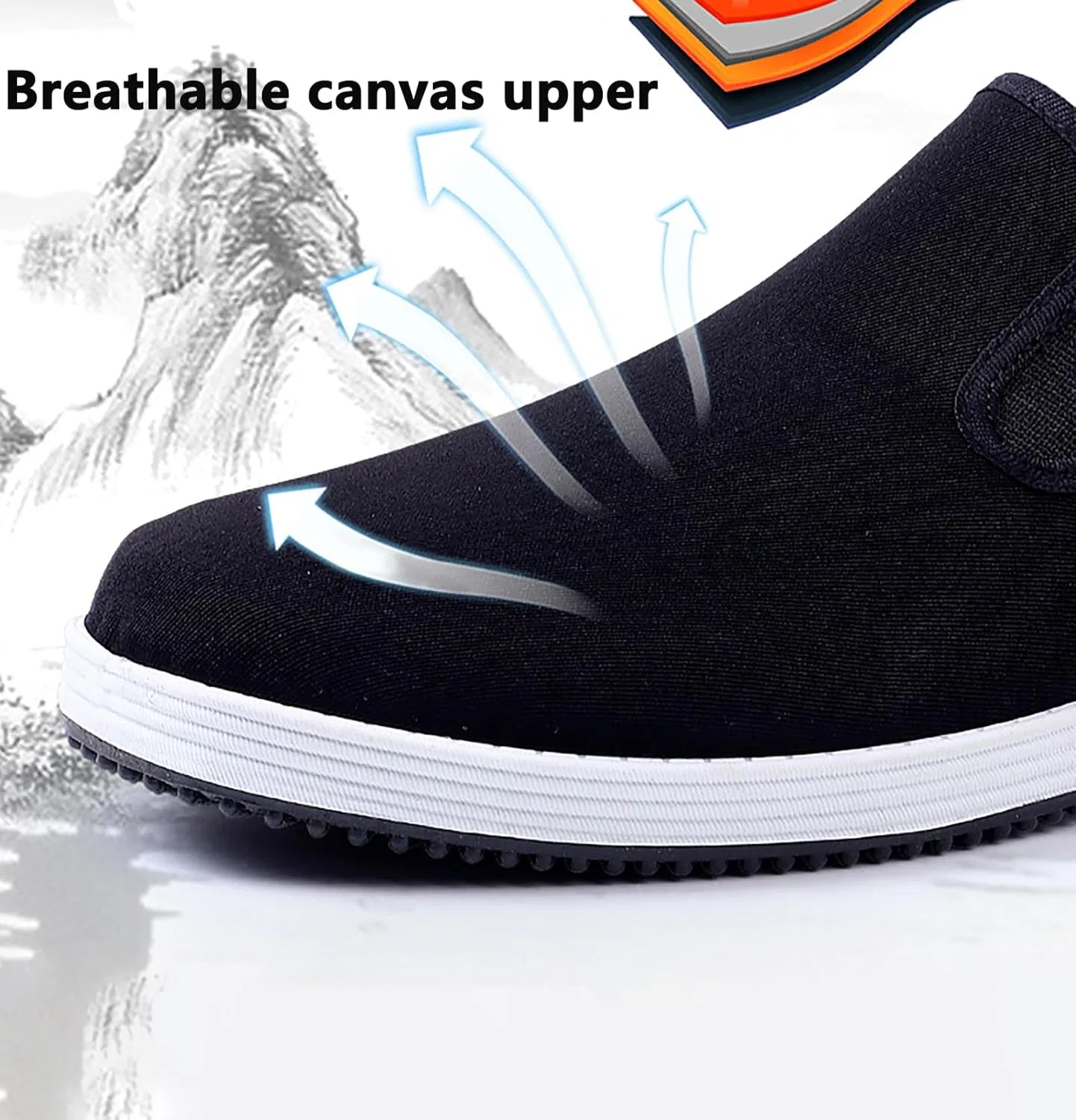 Мужские туфли-лоферы Chinese Kung Fu Shoes, Tai Chi Shoes, модель Traditional Old Beijing Slippers, черный OOYAYA — фото 4