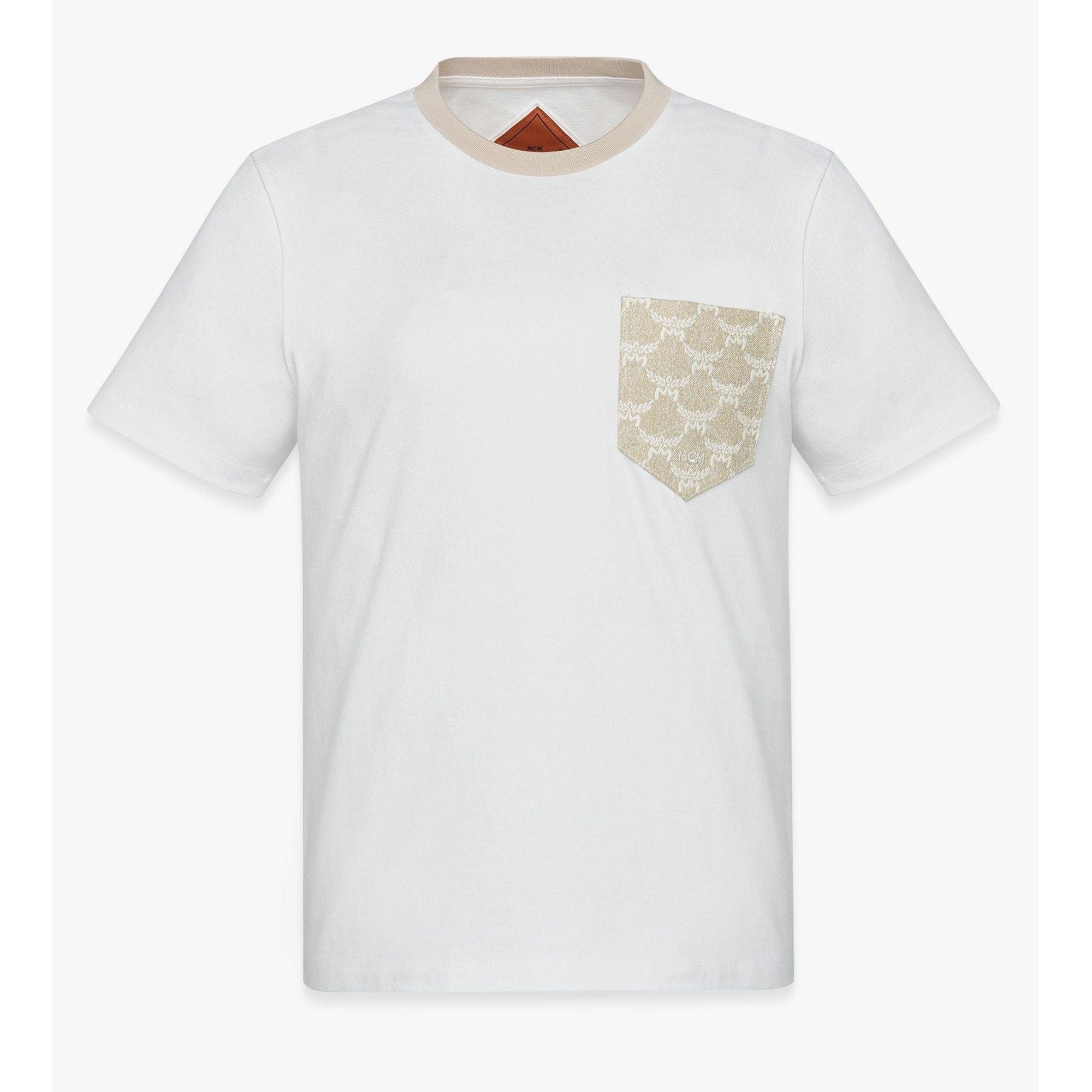 

Джаккардовая футболка с карманом из органического хлопка MCM, Natural