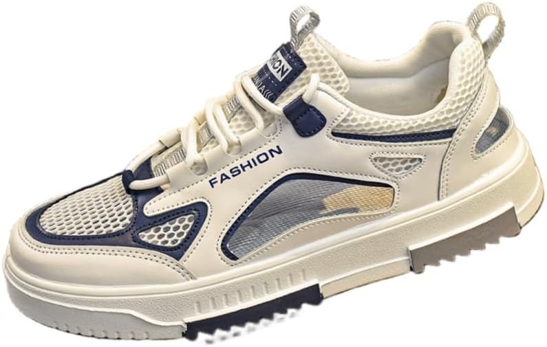 

Мужские летние повседневные кроссовки - модная перфорированная сетка для вентиляции, противоскользящие спортивные кроссовки Fusecottc, синий