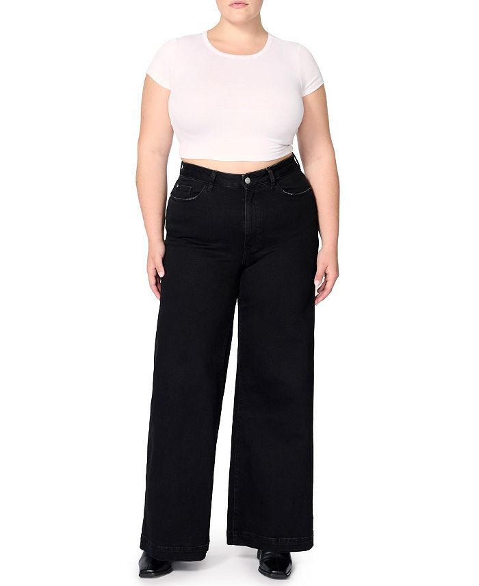 

Джинсы NCE Plus Wide Leg в цвете Inkwell Warp + Weft, черный