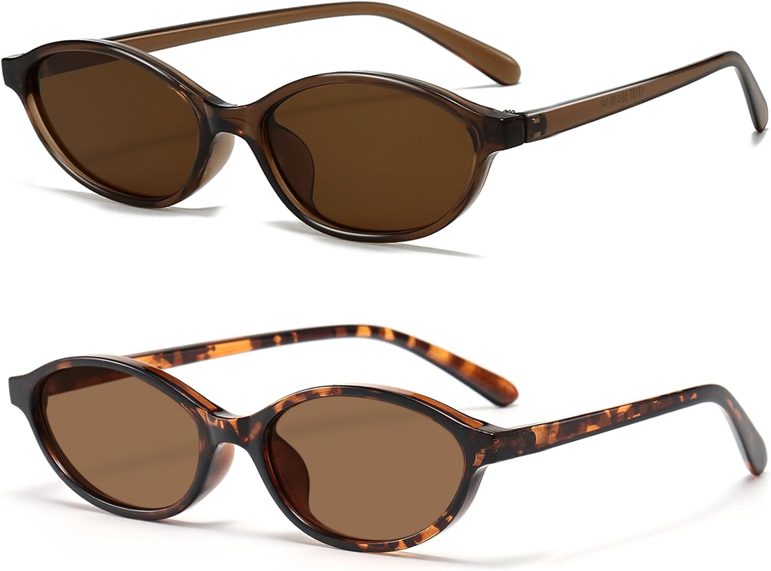 

Ретро-солнцезащитные очки овальной формы для женщин. Модные овальные узкие солнцезащитные очки «кошачий глаз» в стиле 90-х. Винтажные очки Breaksun, Z 2pack (Brown/Brown+brown Leopard/Brown)