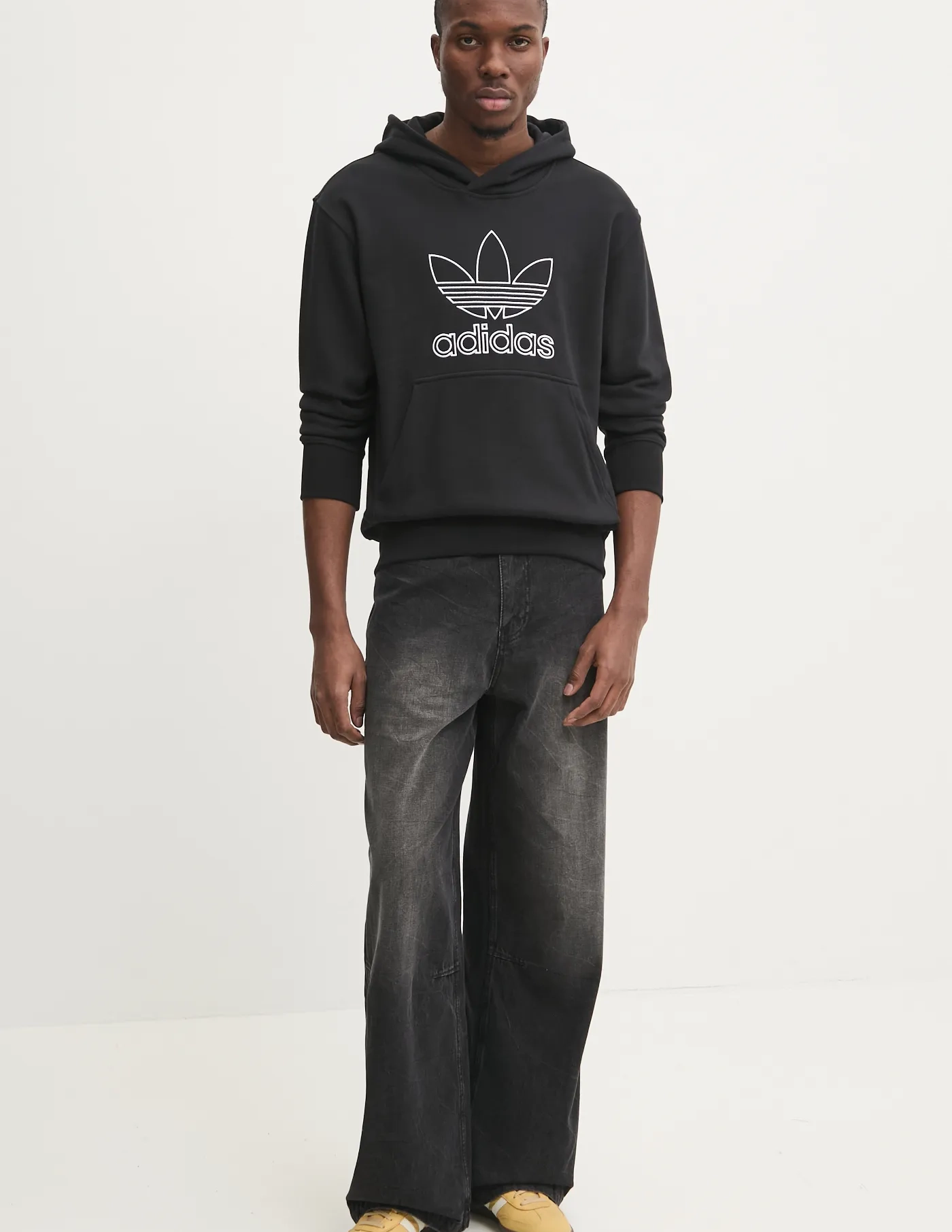 Толстовка из хлопка OUTL TREF HDY adidas Originals, черный — фото 2