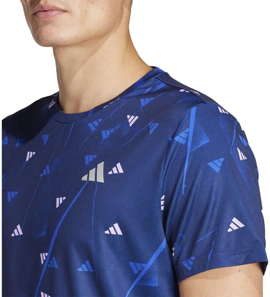Футболка мужская adidas Run It Brand Love Tee, темно-синяя — фото 4