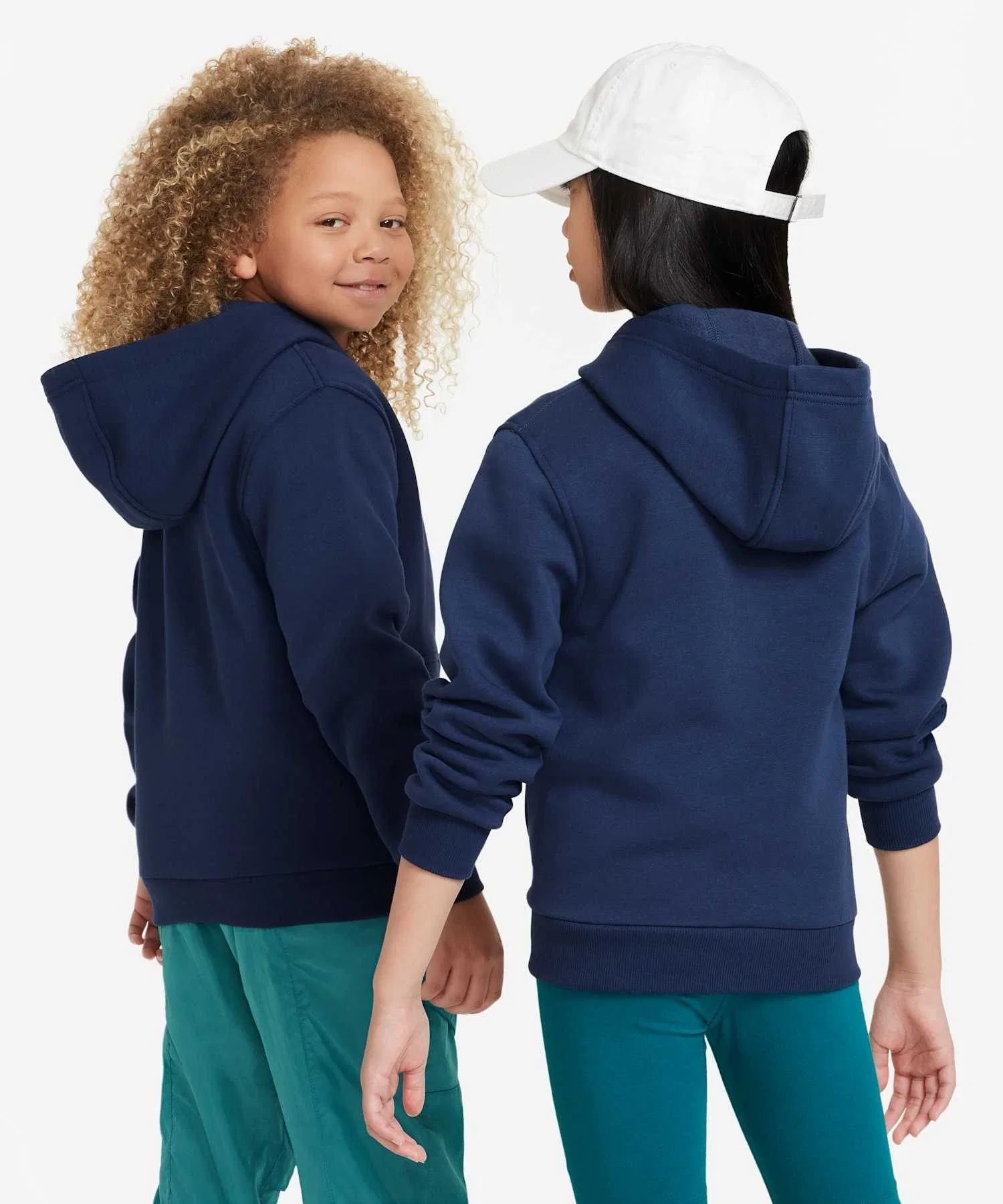 Детская флисовая толстовка Nike Sportswear Club на молнии / Детская флисовая толстовка Nike Sportswear Club на молнии FD3004-410, темно-синий цвет — фото 2