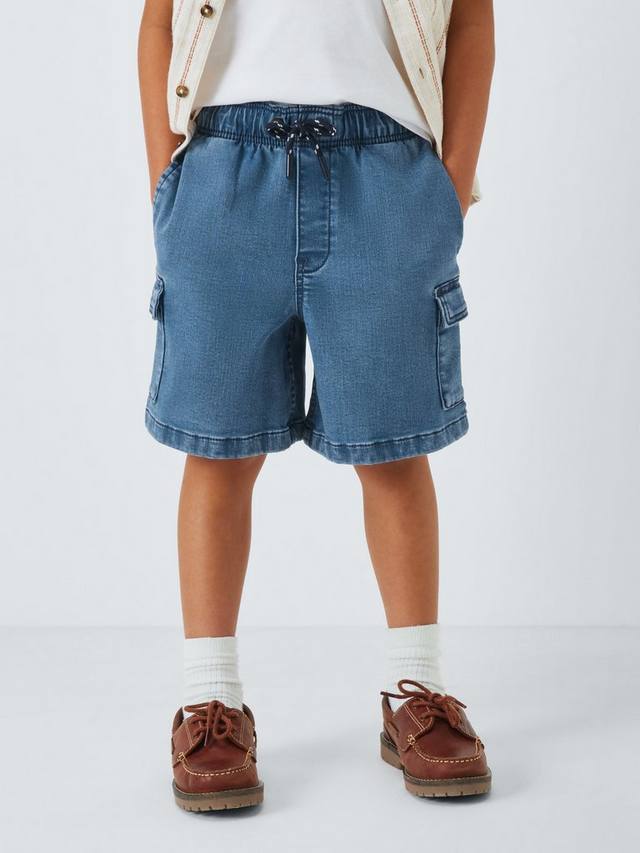 

Детские джинсовые шорты-карго на резинке John Lewis, Blue Wash