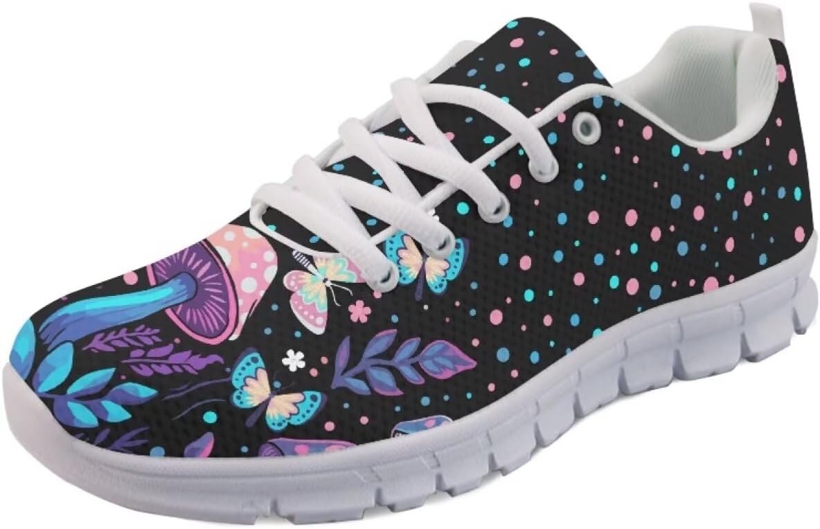 

Женские кроссовки с мягкой подошвой для спорта, фитнеса, путешествий, работы, прогулок и тенниса Getelinseng, Mushroom Polka Dot