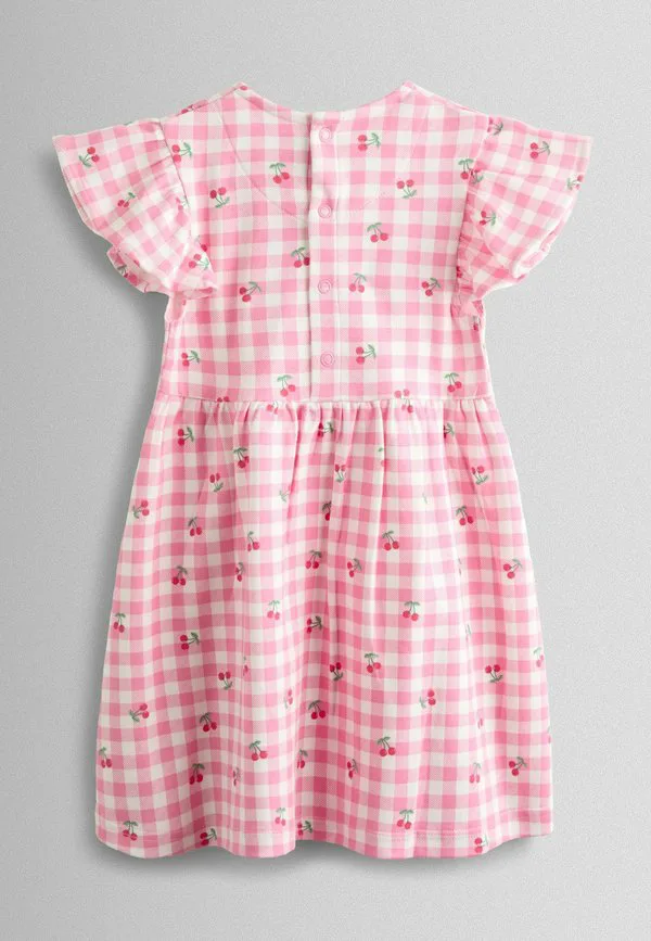 Повседневное платье стандартного кроя Jojo Maman Bébé, Pink Gingham Cherry — фото 2
