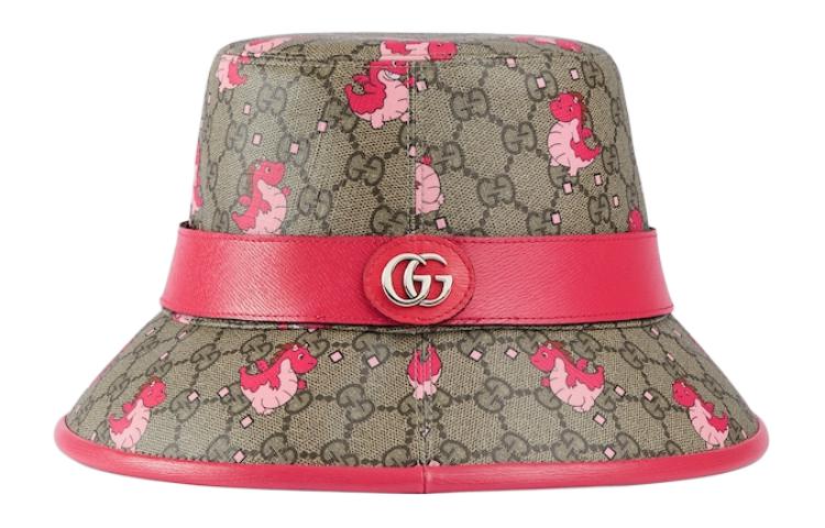 

Кожаная палаточная панама GUCCI розового цвета