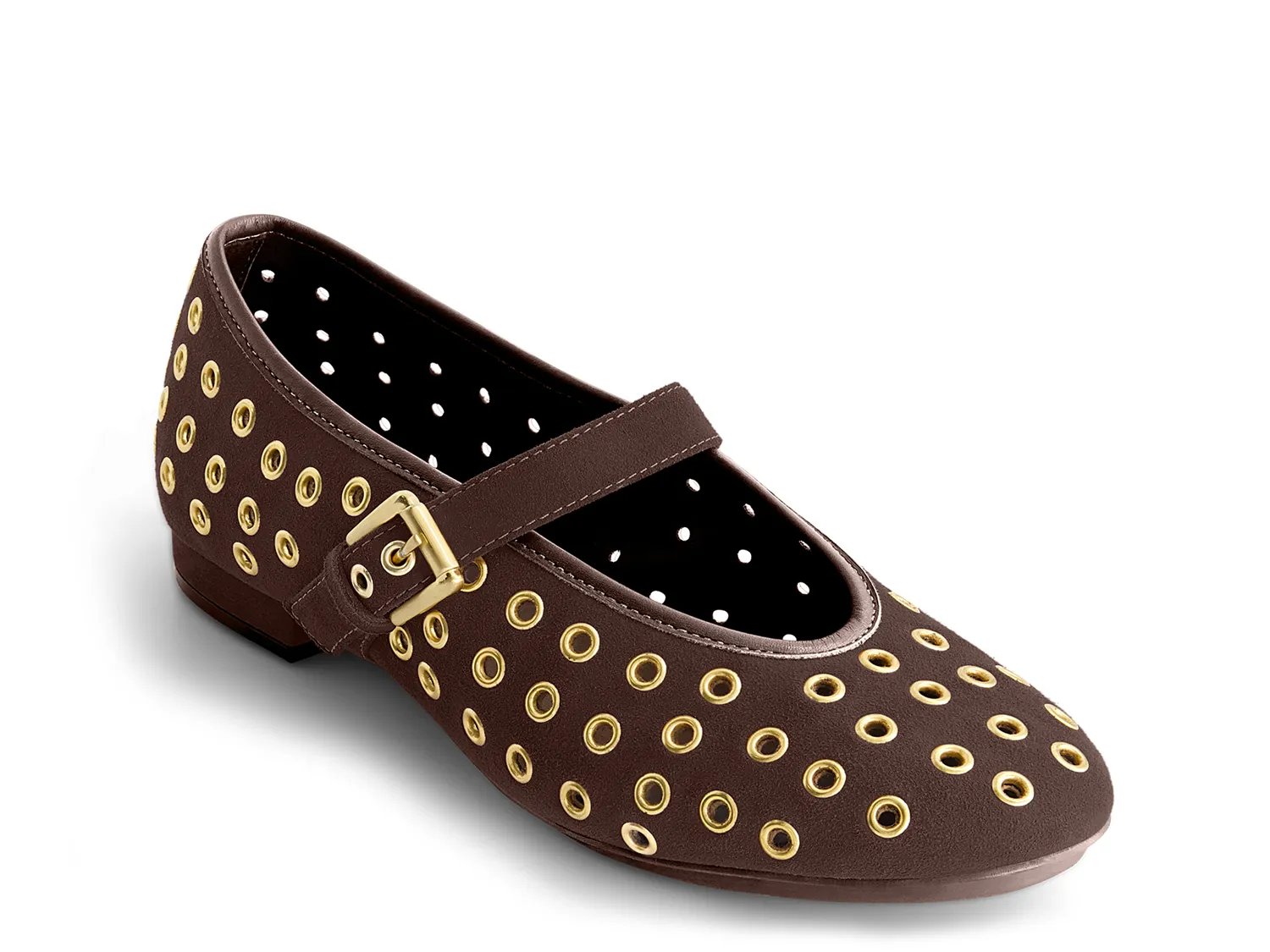 Балетки Bernardo Borden Mary Jane Flat, Chocolate Suede