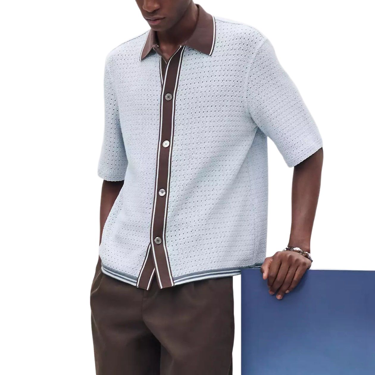 

HERMES Рубашка SS25 мужская Glacier Blue