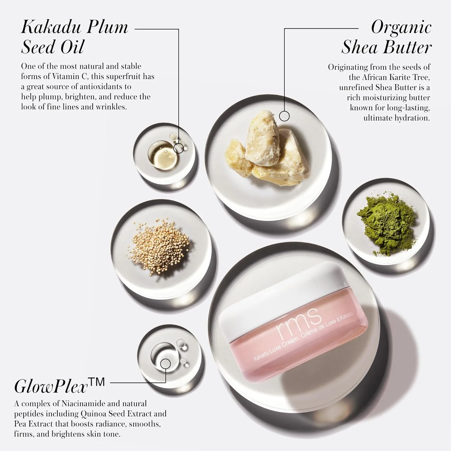 Крем RMS Beauty Kakadu Luxe Cream - натуральный увлажняющий крем для лица с витамином С и очищающий бальзам с кокосовым маслом - бальзам-масло для умывания с органическим кокосовым маслом — фото 3