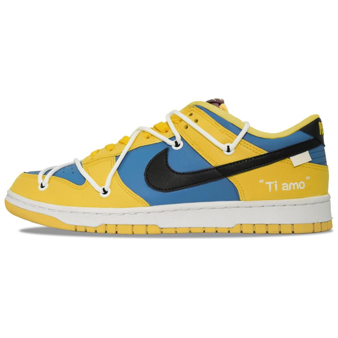 

Кроссовки Nike Dunk Skateboarding Shoes Men Low-top Yellow/Blue, черный/серо-синий