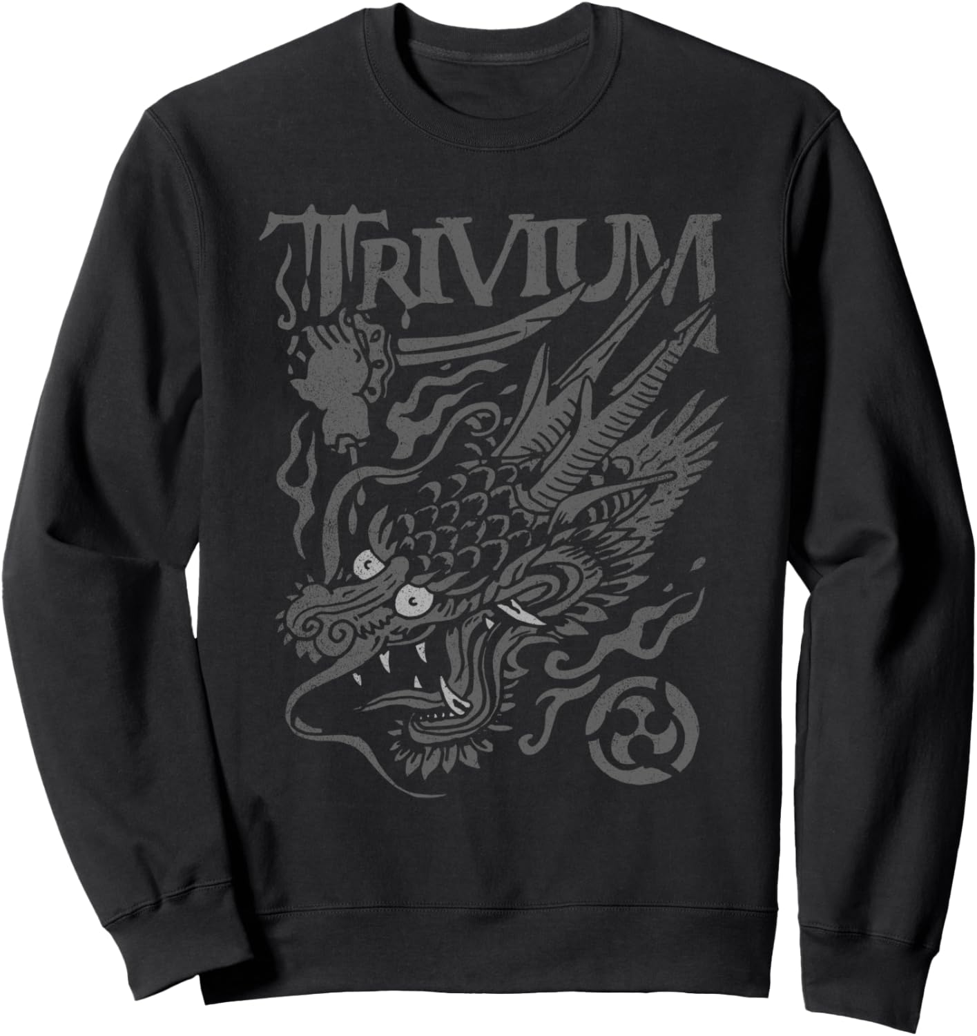 

Толстовка Trivium Screaming Dragon в черно-белом цвете, черная, Черный, Толстовка Trivium Screaming Dragon в черно-белом цвете, черная