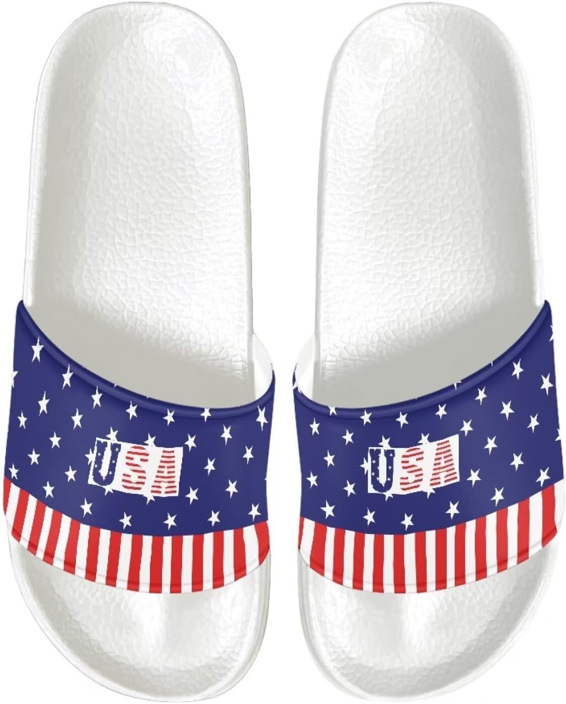 

Женские повседневные сандалии слайд, удобная мягкая подошва, противоскользящие, открытый носок, плоские сандалии из ЭВА Judentidos, American Flag