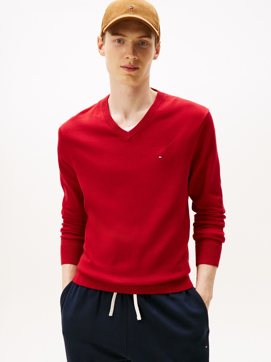 Свитер TOMMY HILFIGER ESSENTIAL, красный — фото 2