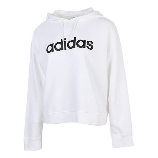 

Толстовка (WMNS) adidas NEO Logo Hoodie 'White Black', белый