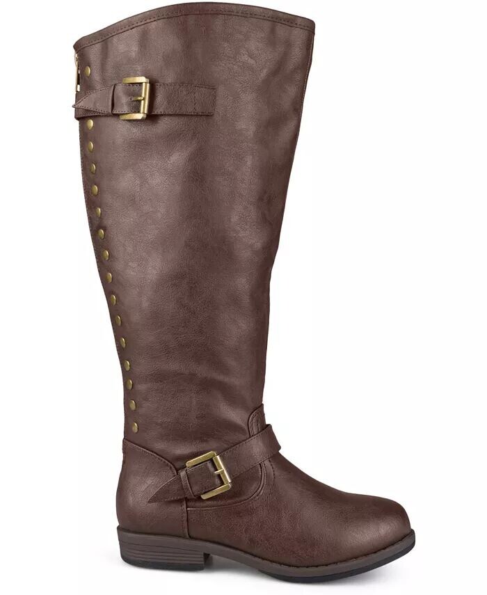Женские сапоги Spokane Extra Wide Calf с высокими коленями для верховой езды Journee Collection, коричневый — фото 4
