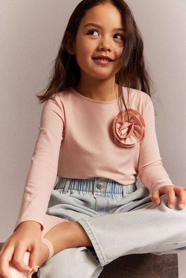 

Топ из джерси с аппликациями H&M, розовый
