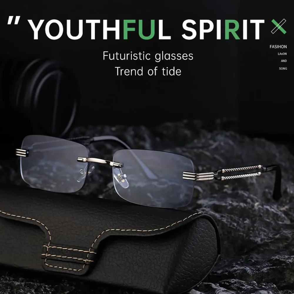 

Маленькие прямоугольные солнцезащитные очки без оправы для мужчин, роскошные винтажные панк-очки, безрамочные солнцезащитные очки UV400 LVTFCO, C4silvergray